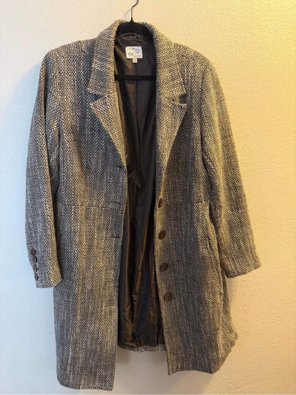 Old Navy Gray Tweed Pea Coat